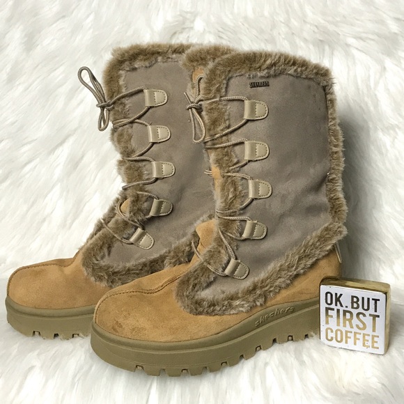 Skechers Shoes - Sketchers Winter Lace Up Boots Women’s size 9 Tan
